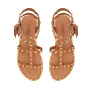Kanya Leather Sandal(5,New Wood)
