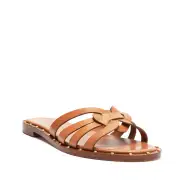 Phoenix Flat Leather Sandal(5,Honey Peach)