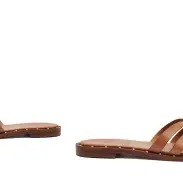 Phoenix Flat Leather Sandal(5,Honey Peach)