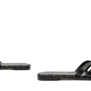 Phoenix Flat Leather Sandal(5,Black)