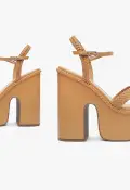 Karima Cutout Atanado Leather Sandal(5,Honey Peach)