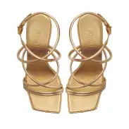 Phoeby Metallic Leather Sandal(5,Gold)