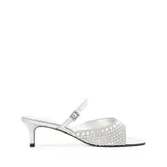 Louise Low Satin Sandal(5,Silver)