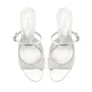 Louise Low Satin Sandal(5,Silver)
