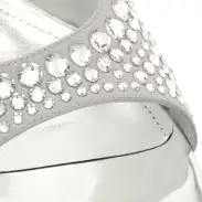 Louise Low Satin Sandal(5,Silver)
