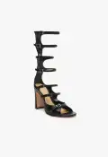 Roman Up Leather Sandal(5,Black)