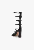 Roman Up Leather Sandal(5,Black)