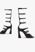 Roman Up Leather Sandal(5,Black)