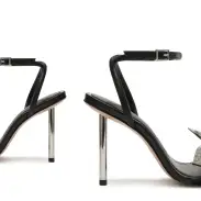 Mila Nappa Leather Sandal(5,Black)
