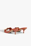 Olga Kitten Leather Sandal(5,Orange)