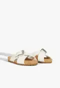 Nairobi Sporty Leather Sandal(5,White)