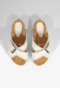 Nairobi Sporty Leather Sandal(5,White)