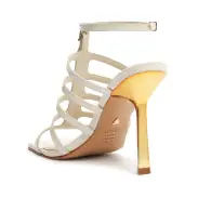 Hayden Crocodile-Embossed Leather Sandal(5,Pearl)