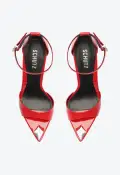 Pamela Patent Leather Sandal(5,Red)