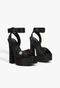 Heidi Platform Sandal(5,Black)