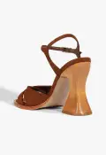 Hilda Curve Suede Sandal(5,Brown)