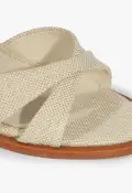 Hilda Curve Fabric Sandal(5,Beige)