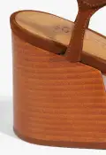 Sandy Suede Sandal(5,Brown)