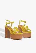 Sandy Platform Suede Sandal(5,Yellow)