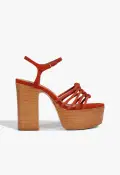 Sandy Platform Suede Sandal(5,Orange)