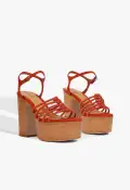 Sandy Platform Suede Sandal(5,Orange)