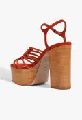 Sandy Platform Suede Sandal(5,Orange)