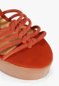 Sandy Platform Suede Sandal(5,Orange)