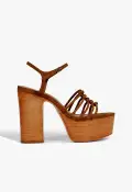 Sandy Platform Suede Sandal(5,Brown)