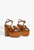 Sandy Platform Suede Sandal(5,Brown)