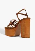 Sandy Platform Suede Sandal(5,Brown)