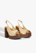 Rose Sling Suede Sandal(5,Beige)