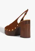 Rose Sling Suede Sandal(5,Brown)