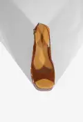 Rose Sling Suede Sandal(5,Brown)