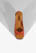 Rose Sling Leather Sandal(5,Orange)