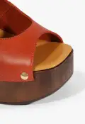 Rose Sling Leather Sandal(5,Orange)